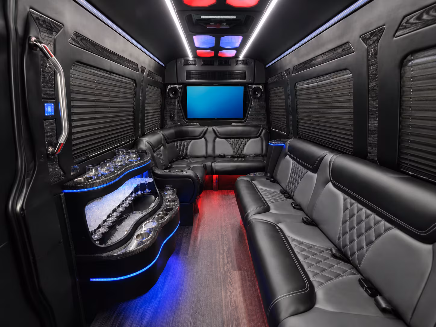 sterling heights 20 passenger party bus interior