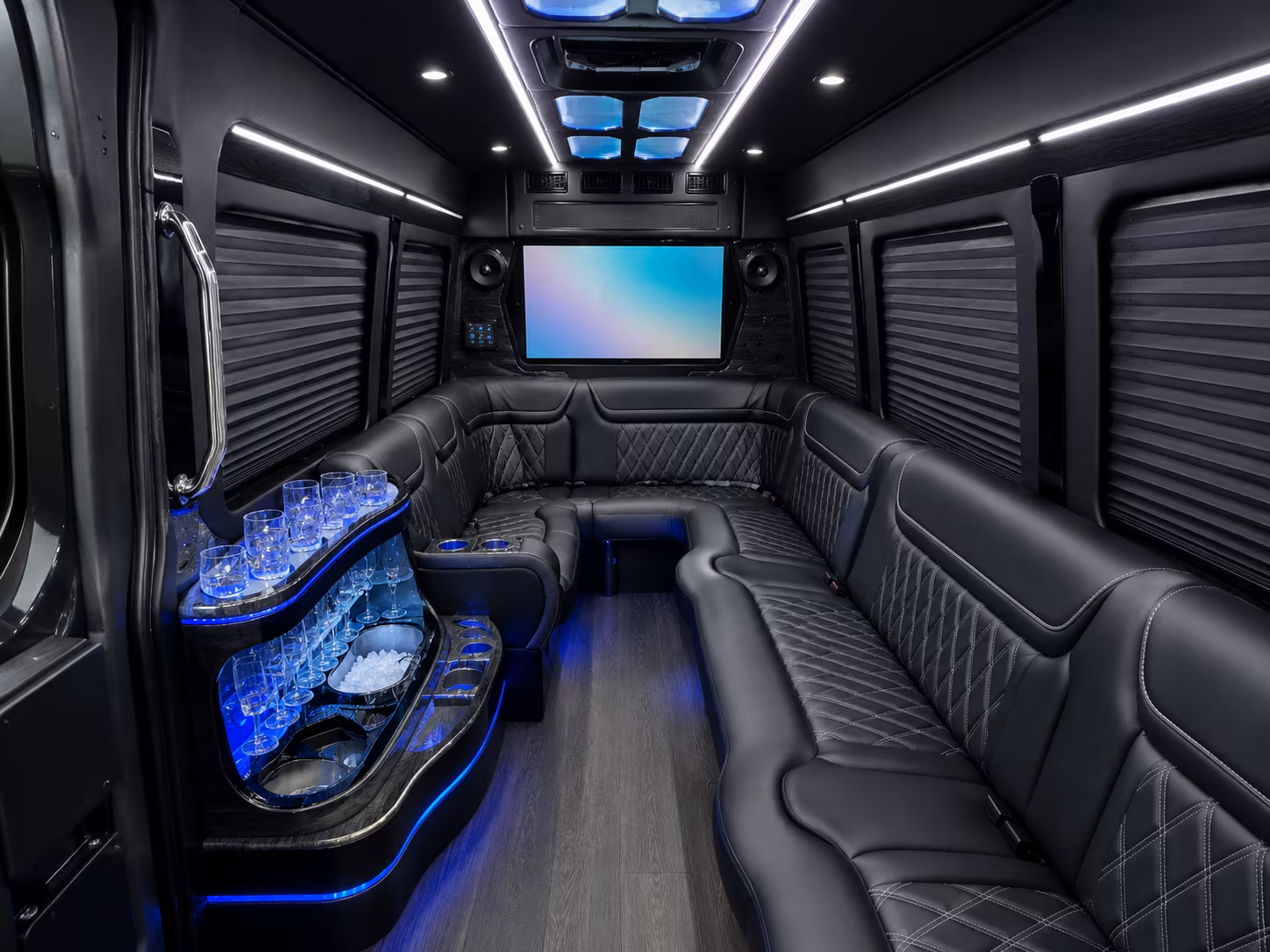 sterling heights 40 passenger party bus interior