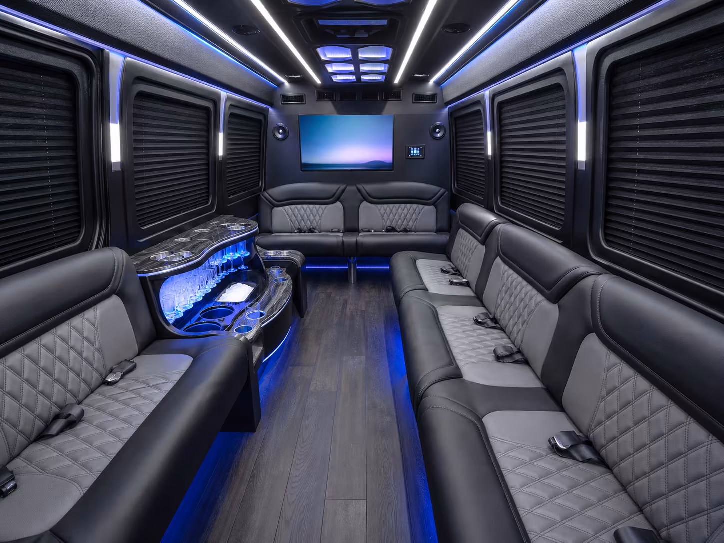sterling heights party bus interior